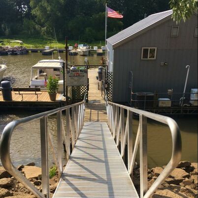 Walkway to the Marina and Bar from land